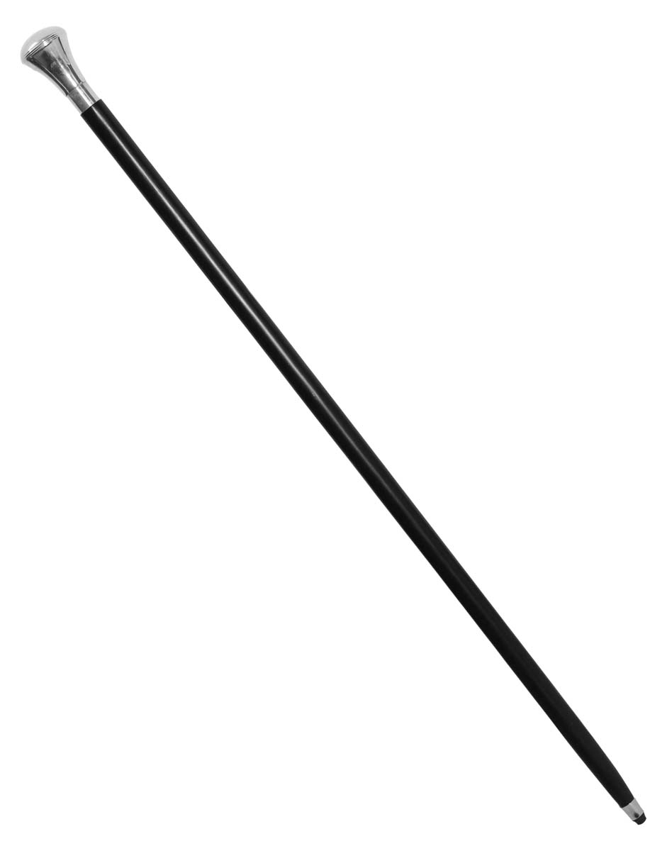 Wholesale 35.4” Walking Stick/Cane in Bulk - Source Handmade Wood Fashion Black Color Walking Stick Decorated with a Detachable Knob-Shaped Handle in Metal & Finished in Silver Color from India