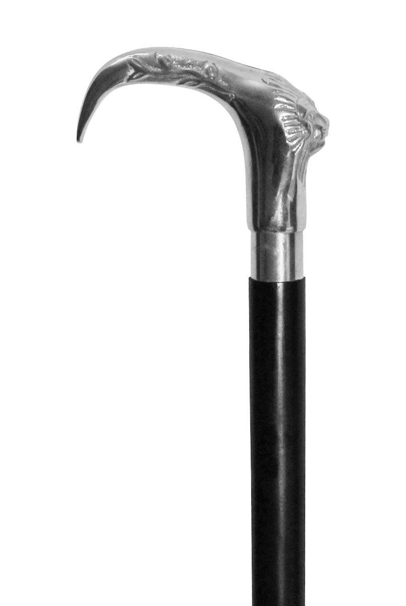 Wholesale 34.6” Walking Stick/Cane in Bulk - Source Handmade Wood Fashion Walking Stick Decorated with a Detachable Silver Color Lion Head Design Handle in Metal from India