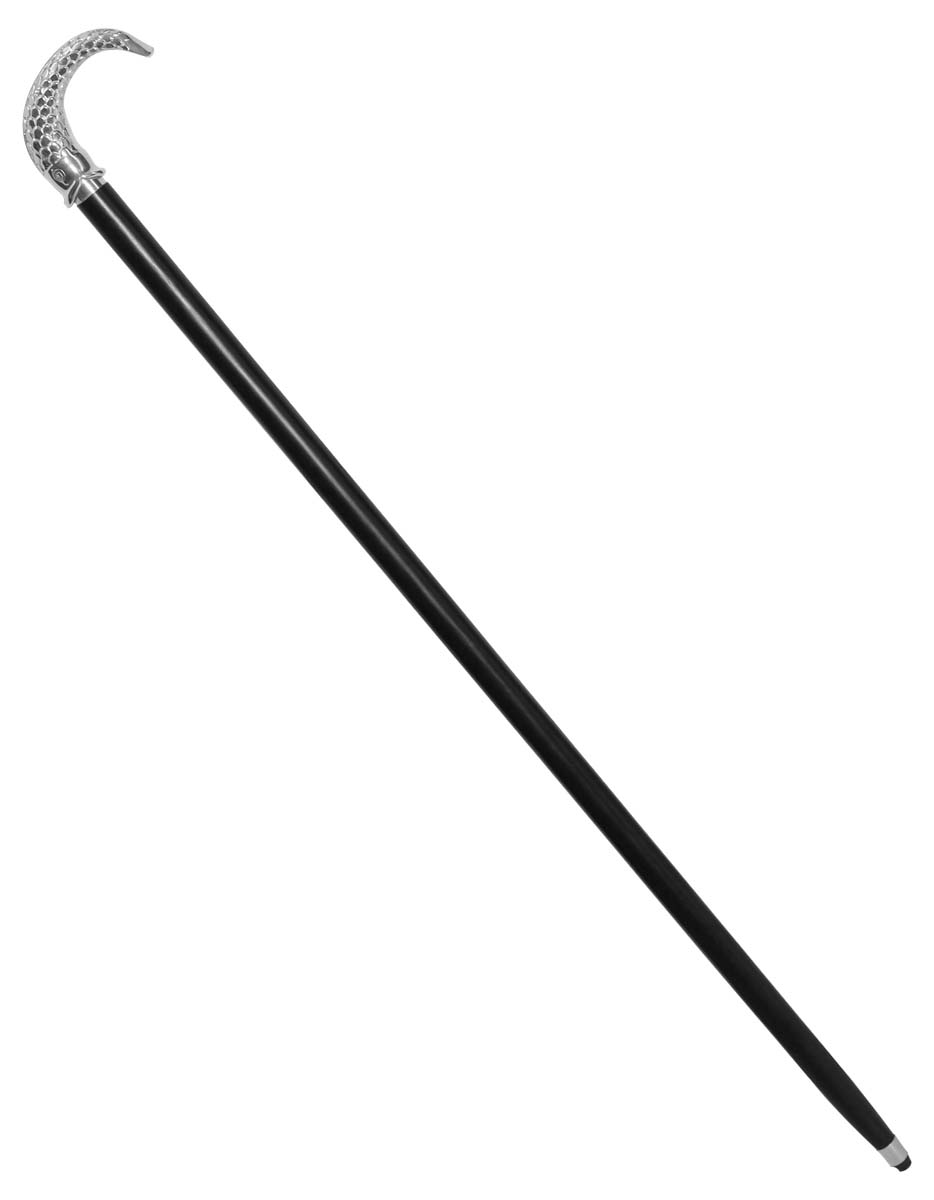 Bulk Buy 36” Walking Stick/Cane - Wholesale Handmade Wood Fashion Black Color Walking Stick Adorned with a Detachable Metal Handle in Fish Design with Silver Color Finish from India
