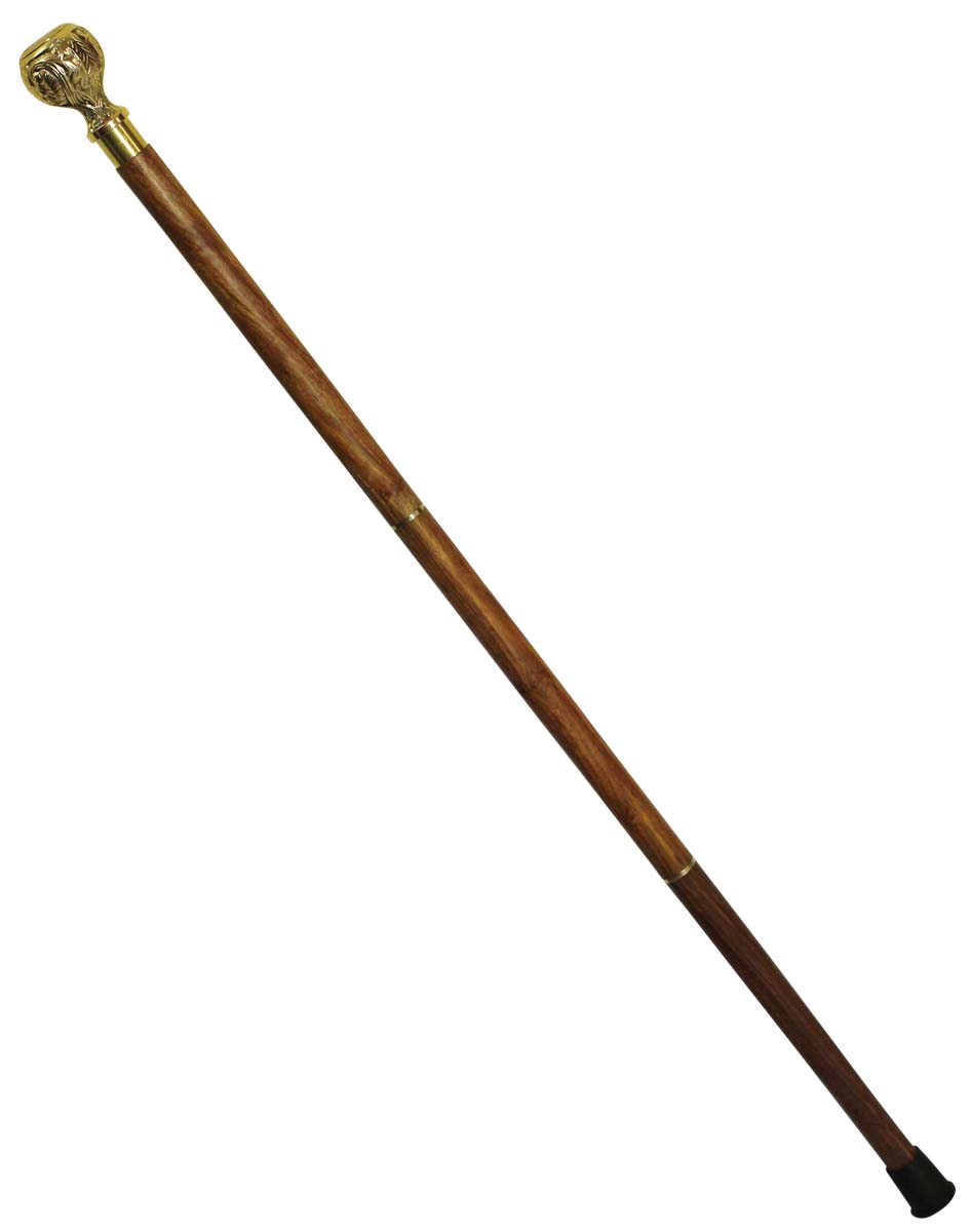 Wholesale 35.5” Three-Piece Detachable Walking Stick/Cane in Bulk - Source Handmade Wooden Fashion Brown Color Walking Stick Adorned with a Detachable Golden Color Round-Shaped Metal Handle with Heart-Shaped Motifs & Decorated with a Round Dial Watch on the Top from India
