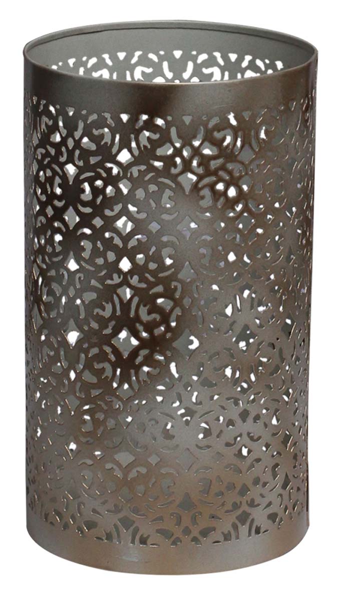 Bulk Wholesale 8.2” Handmade Silver & Golden Color Tealight Candle Holder / Votive Candle Stand in Metal – Designed in Cut-Outs of Traditional Motifs – Stylish Candle Décor from India 