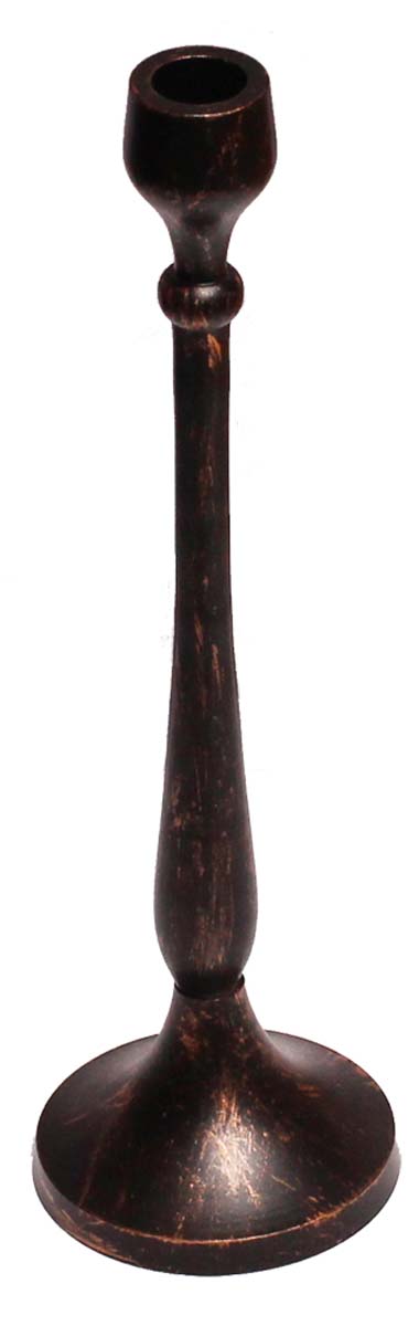 Bulk Wholesale 13” Antique-Look Candle Stand in Copper Color with Distressed Effect – Handmade in Metal – Unique Candle Holders for Taper Candles