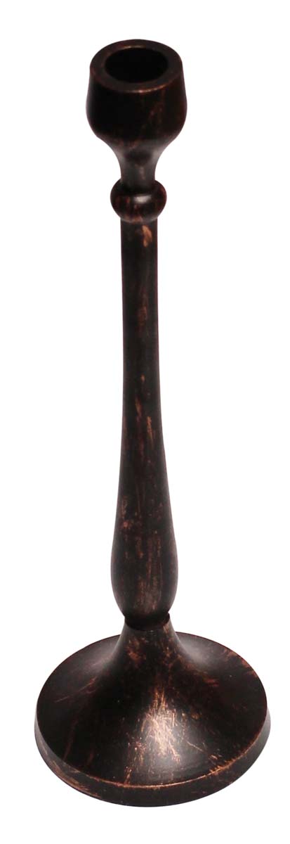 Bulk Wholesale 13” Antique-Look Candle Stand in Copper Color with Distressed Effect – Handmade in Metal – Unique Candle Holders for Taper Candles