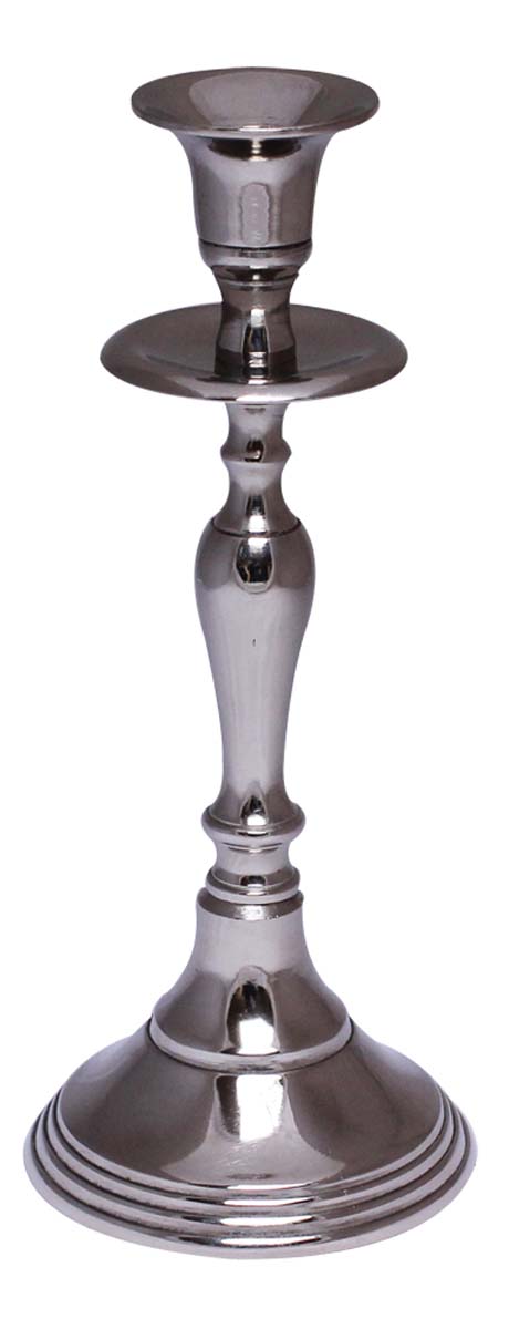 Bulk Wholesale 10” Handmade Metal Candle Holder / Stand in Silver Color with a Groove on the Top for Taper Candle – Unique & Catchy Candle Décor