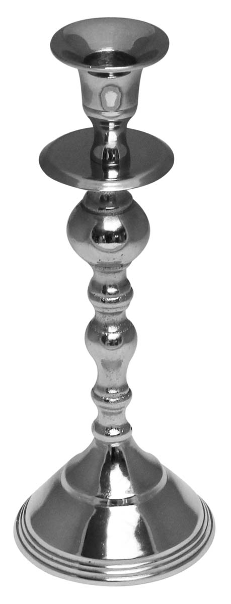 Bulk Wholesale 10” Handmade Metal Candle Holder / Stand in Silver Color with a Groove on the Top for Taper Candle – Unique & Catchy Candle Décor