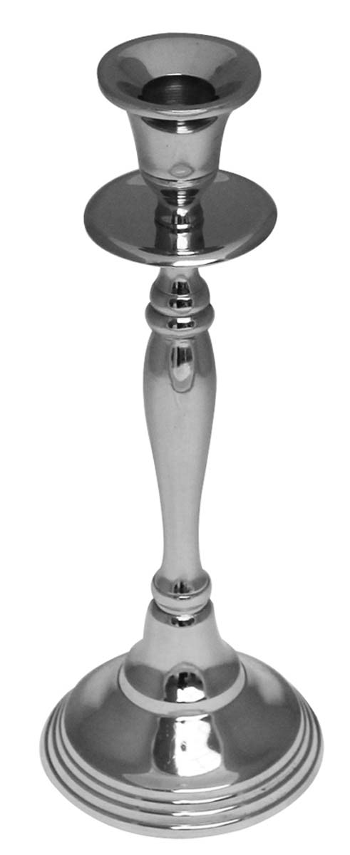 Bulk Wholesale 11” Handmade Metal Candle Holder / Stand in Silver Color with a Groove on the Top for Taper Candle – Unique & Catchy Candle Décor