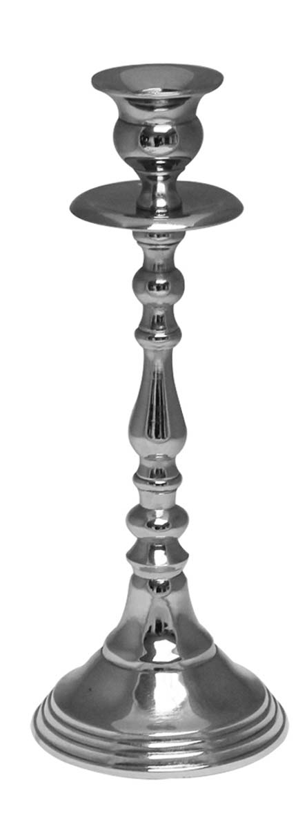 Bulk Wholesale 10” Handmade Metal Candle Holder / Stand in Silver Color with a Groove on the Top for Taper Candle – Unique & Catchy Candle Décor