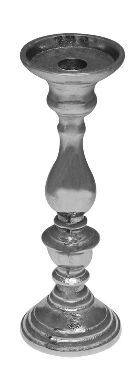 Bulk Wholesale 10” Handmade Pillar Candle Stand / Holder in Metal with Silver Color Finish – Unique & Catchy Candle Décor