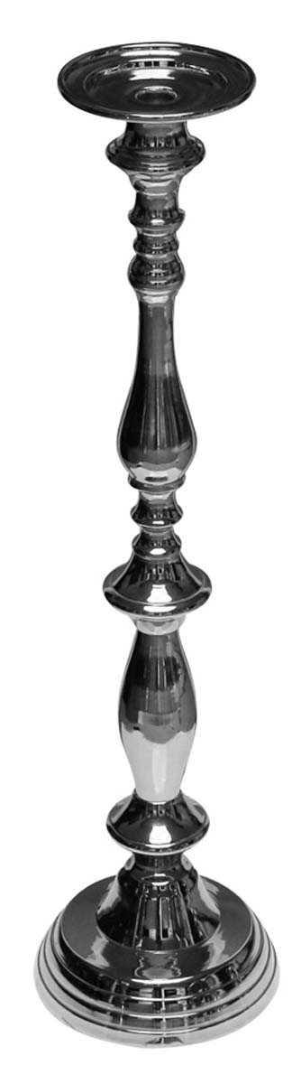 Bulk Wholesale 21.5” Handmade Silver Color Tall Candle Stand in Metal – Stylish Holders for Pillar Candles – Home Décor