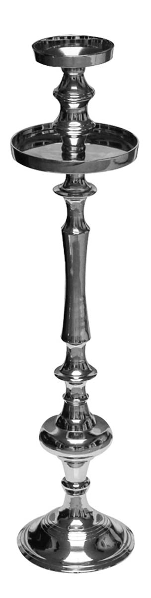 Bulk Wholesale 31” Handmade Silver Color Tall Candle Stand in Metal – Stylish Holders for Pillar Candles – Home Décor