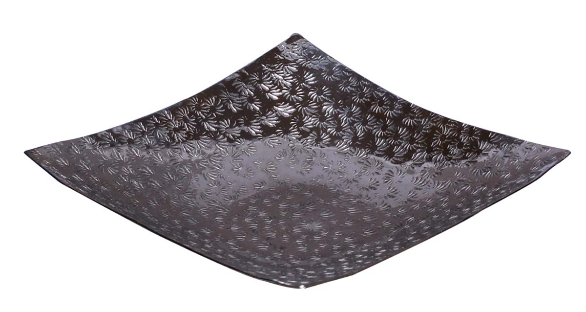 Bulk Wholesale Fruit Tray/Plate/Shallow Bowl Handmade Square-Shaped Decorative in Metal with Silver Color Finish - Designed in Floral Patterns - Stylish Dining Table Accessories - Home Decor