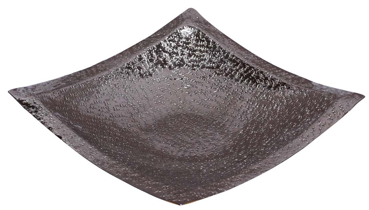 Bulk Wholesale Decorative Fruit Tray/Plate/Shallow Bowl Handmade in Metal Square-Shaped with Silver Color Finish - Designed in Abstract Pattern & Flat Edging - Stylish Dining Table Accessories - Home Decor