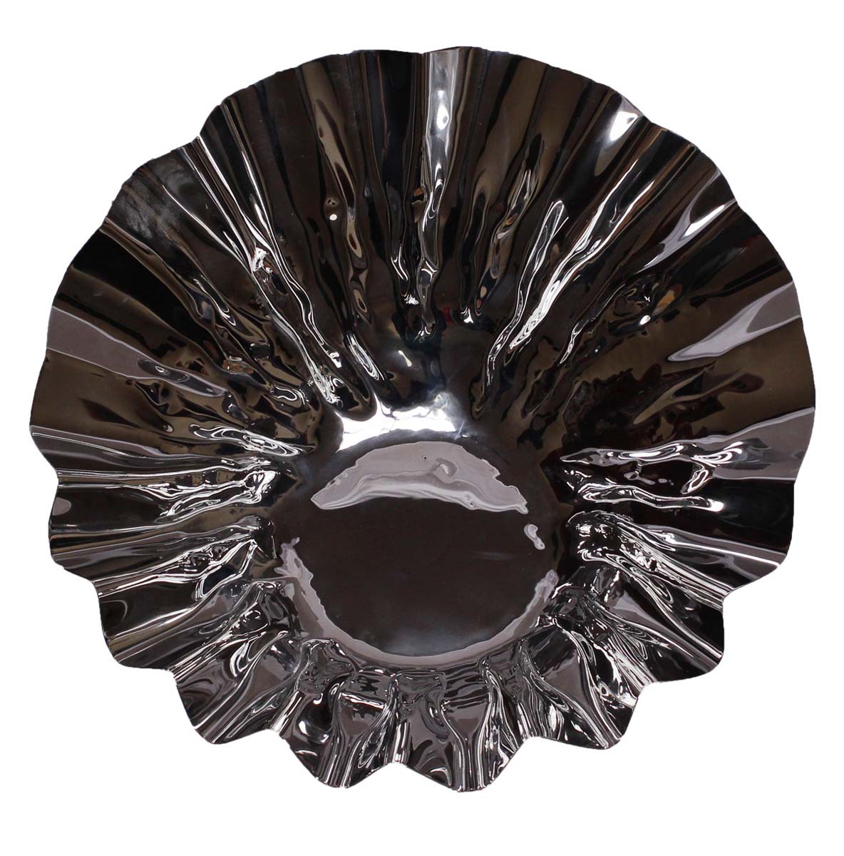 Bulk Wholesale Silver Color Bowl in Steel - Designed in a Unique Shape with Wavy Sides - Handmade Stylish Kitchen Essentials/Accessories