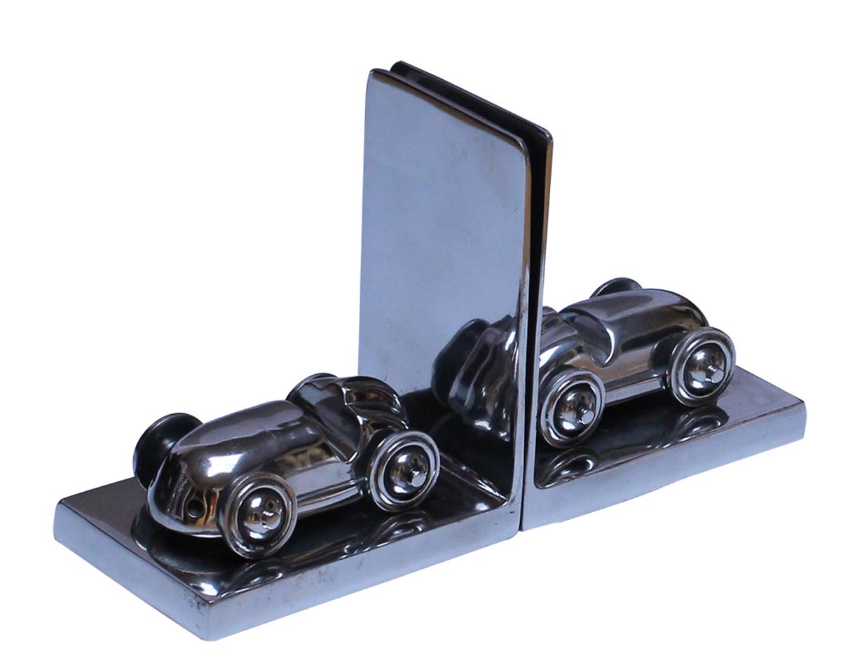Bulk Wholesale Handmade Pair of Bookends in Metal with Car Design – Decorative Accessories for Book Shelves