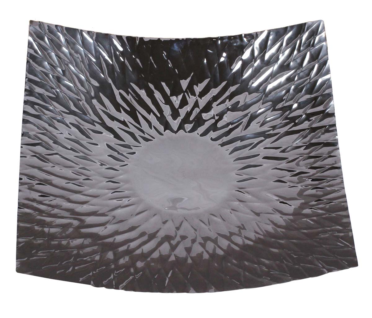 Bulk Wholesale Fruit Tray/Plate with Diamond Shaped Patterns 16” Square-Shaped - Handmade in Metal with Silver Color Finish - Stylish Platters/Kitchen Accessories