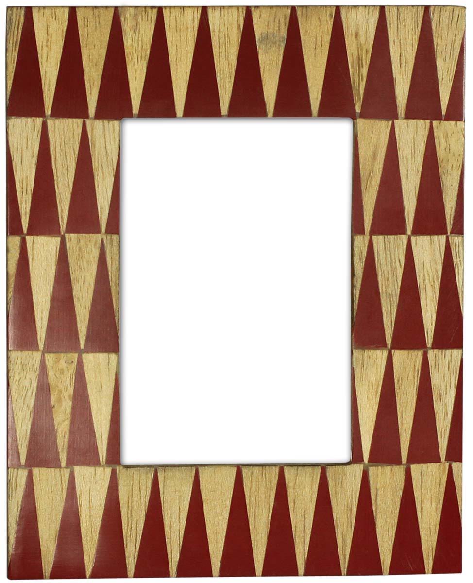 Bulk Buy 3.5x5 Inches Red & Beige Picture Frame - Wholesale Handmade Photo Frame in MDF (Compressed-Wood) & Bone Inlay - Home Decor Creative Picture Holders/Photo Frames from India