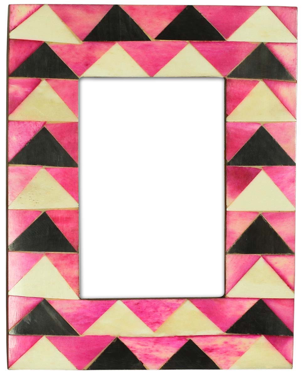 Bulk Buy 3.5x5 Inches Pink, Black and Pale White Picture Frame - Wholesale Handmade Photo Frame in MDF MDF & Bone Inlay - Home Decor Creative Picture Holders/Photo Frames from India