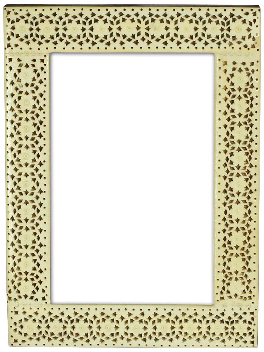 4x6 Inches Picture Frame in Bulk - Wholesale Handmade Photo Frame in MDF and Bone Inlay Pattern with Piercing in Floral Pattern - Home Decor Picture Frames from India
