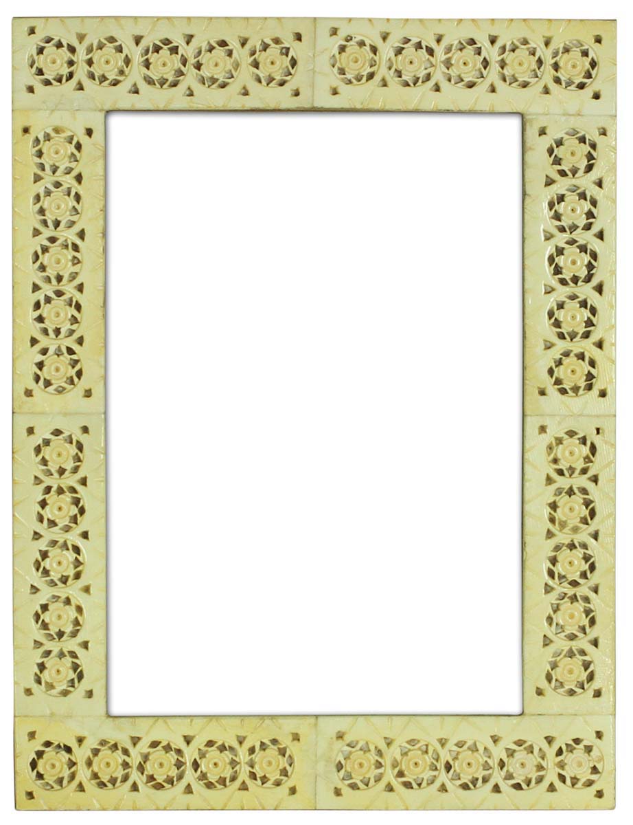 Buy Bulk Wholesale 5x7” Picture/Photo Frame - MDF & Bone Inlay With Carved Floral Pattern Open-Work Art - Home Decor Accessories & Gifts