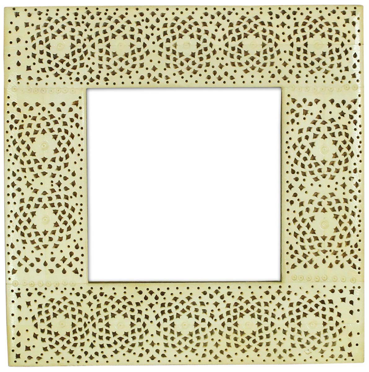 Buy Bulk Wholesale 4x4” Picture/Photo Frame - MDF & Bone Inlay With Carved Floral Pattern Open-Work Art - Home Decor Accessories & Gifts