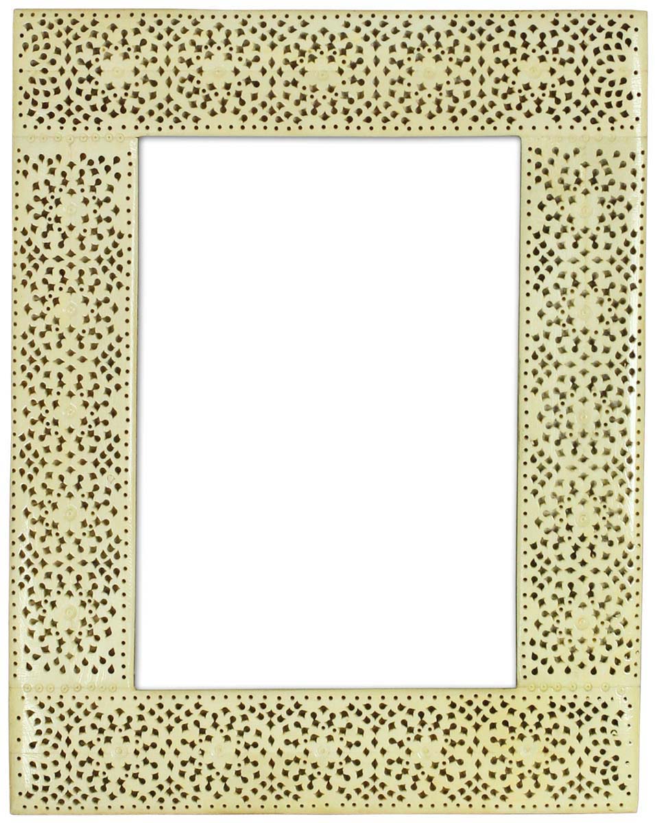 Buy Bulk 5x7” Picture/Photo Frame - Wholesale MDF & Bone Inlay Picture Frame With Carved Floral Pattern Open-Work Art - Home Decor Accessories & Gifts