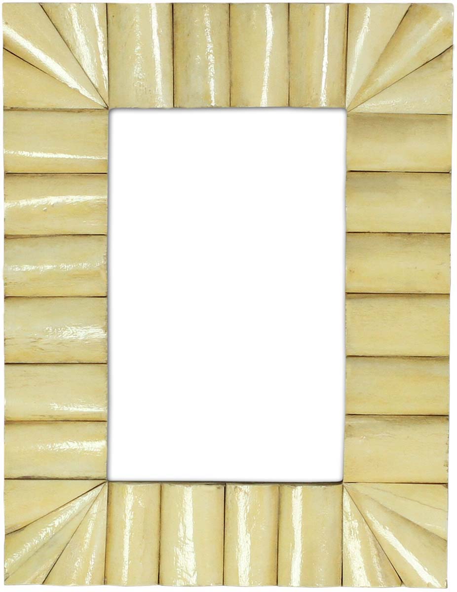Wholesale 4x6” Picture Frame in Bulk - Source Handmade Photo Frame in MDF and Natural Bone with Bone Inlay Pattern - Home Decor Picture Frames from India