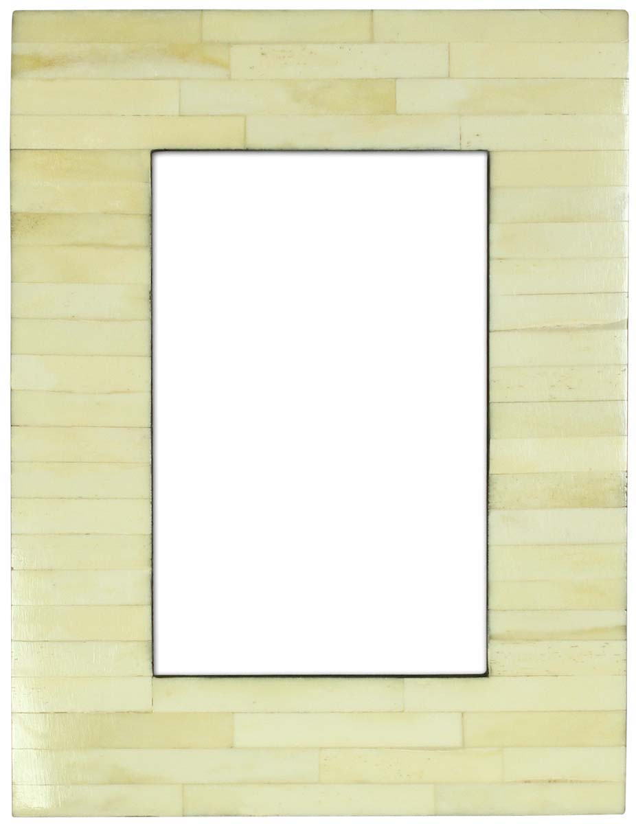 Source Off-White 4x6 Inches Tiled Picture Frame in Bulk - Source Handcrafted Photo Frame in MDF & Bone Inlay - Home Decor Picture Frames from India