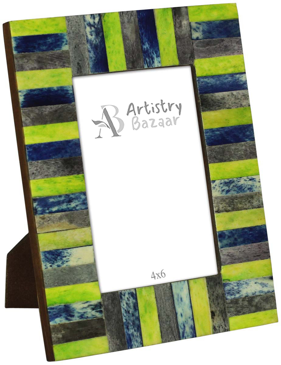 Wholesale Multicolored 4x6 Inches Picture Frame in Bulk - Source Handmade Photo Frame in MDF and Natural Bone - Home Decor Picture Frames from India