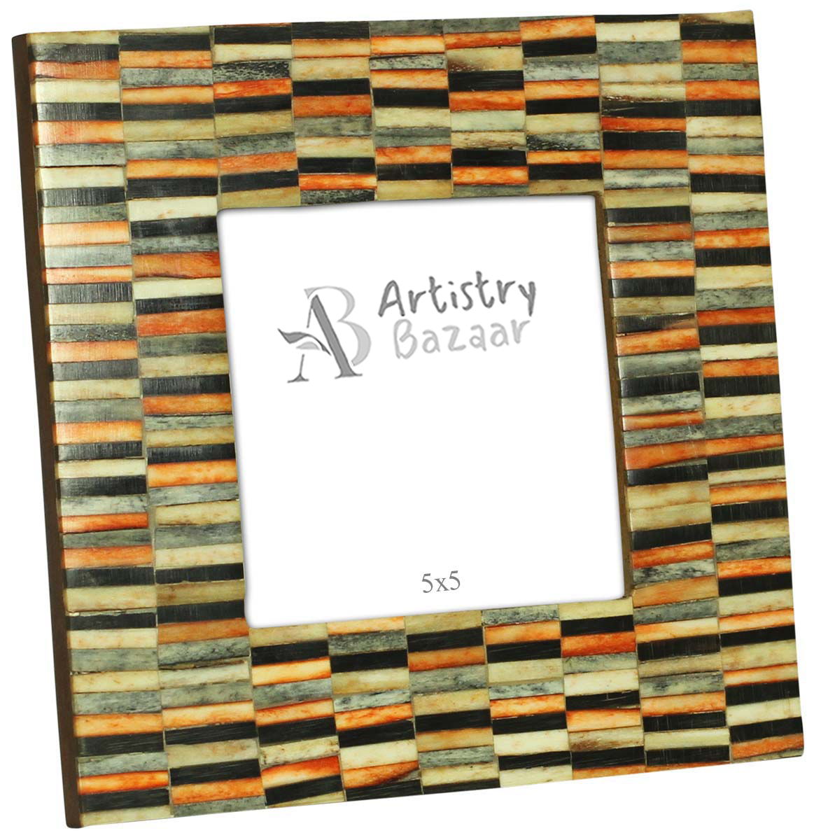 Wholesale Multi-Colored 5x5” Square Photo Picture Frame in Bulk - Source Handmade MDF and Natural Bone Photo Frame - Home Decor Picture Frames/Accessories from India