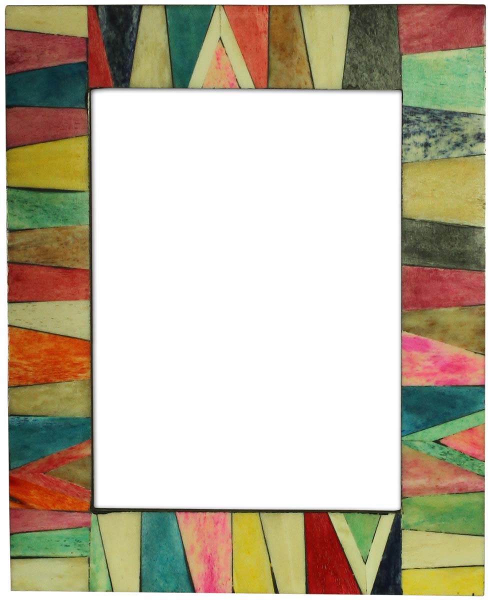 Multi-Colored 6x8” Photo Picture Frame in Wholesale - Bulk Source Handmade MDF and Natural Bone Photo Frame - Home Decor Picture Frames/Accessories from India