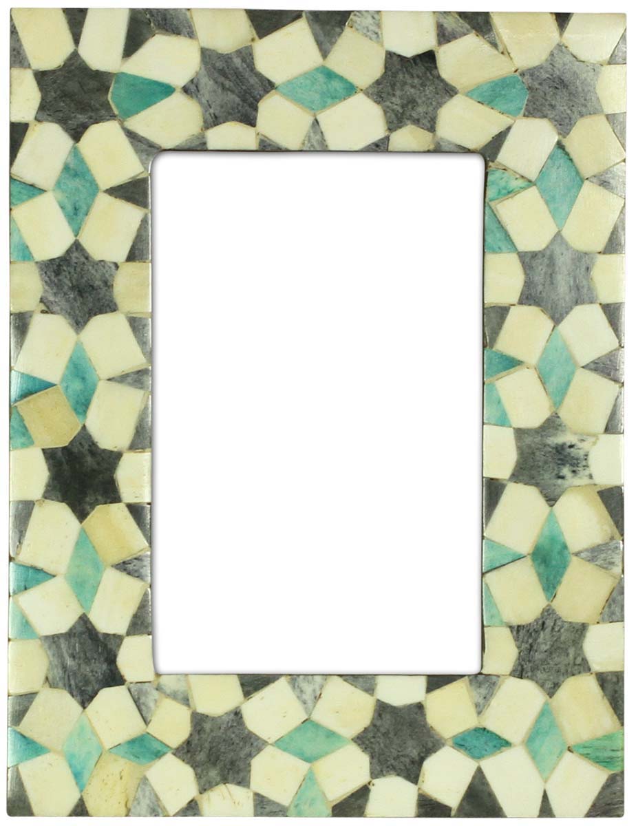 Wholesale 4x6” Picture/Photo Frame in Bulk - MDF & Natural Bone Picture Frame in Blue, Black & Off-White Colors - Home Decor Accessories & Gifts
