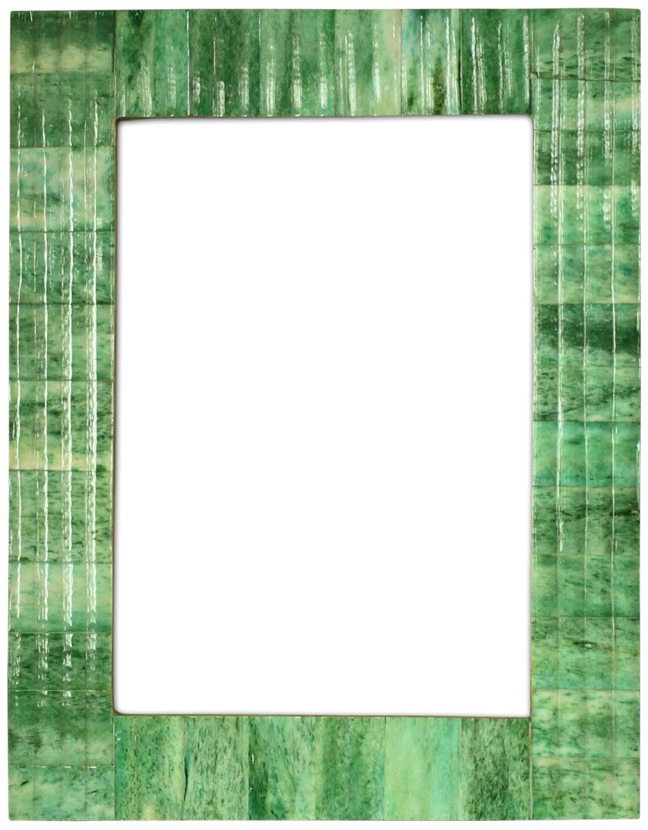 Wholesale 5x7 Inches Picture Frame in Green Color - Bulk Source Handmade Photo Frame in MDF & Natural Bone Inlay - Home Decor Picture Frames from India