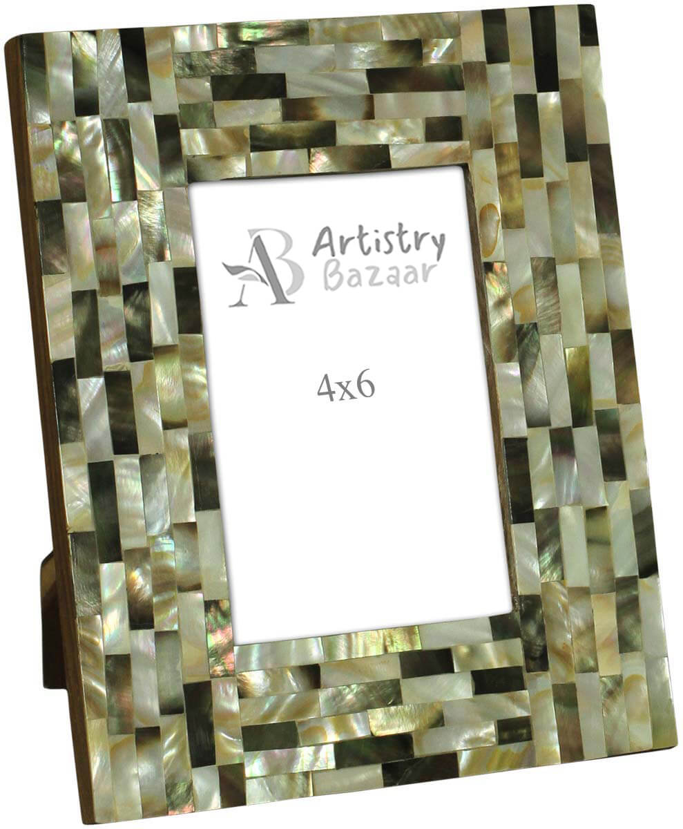 Wholesale 4x6 Photo/Picture Frame in MDF & Mother of Pearl - Bulk Buy Handmade Rectangular Photo Frame - Home Decor Picture Frame from India