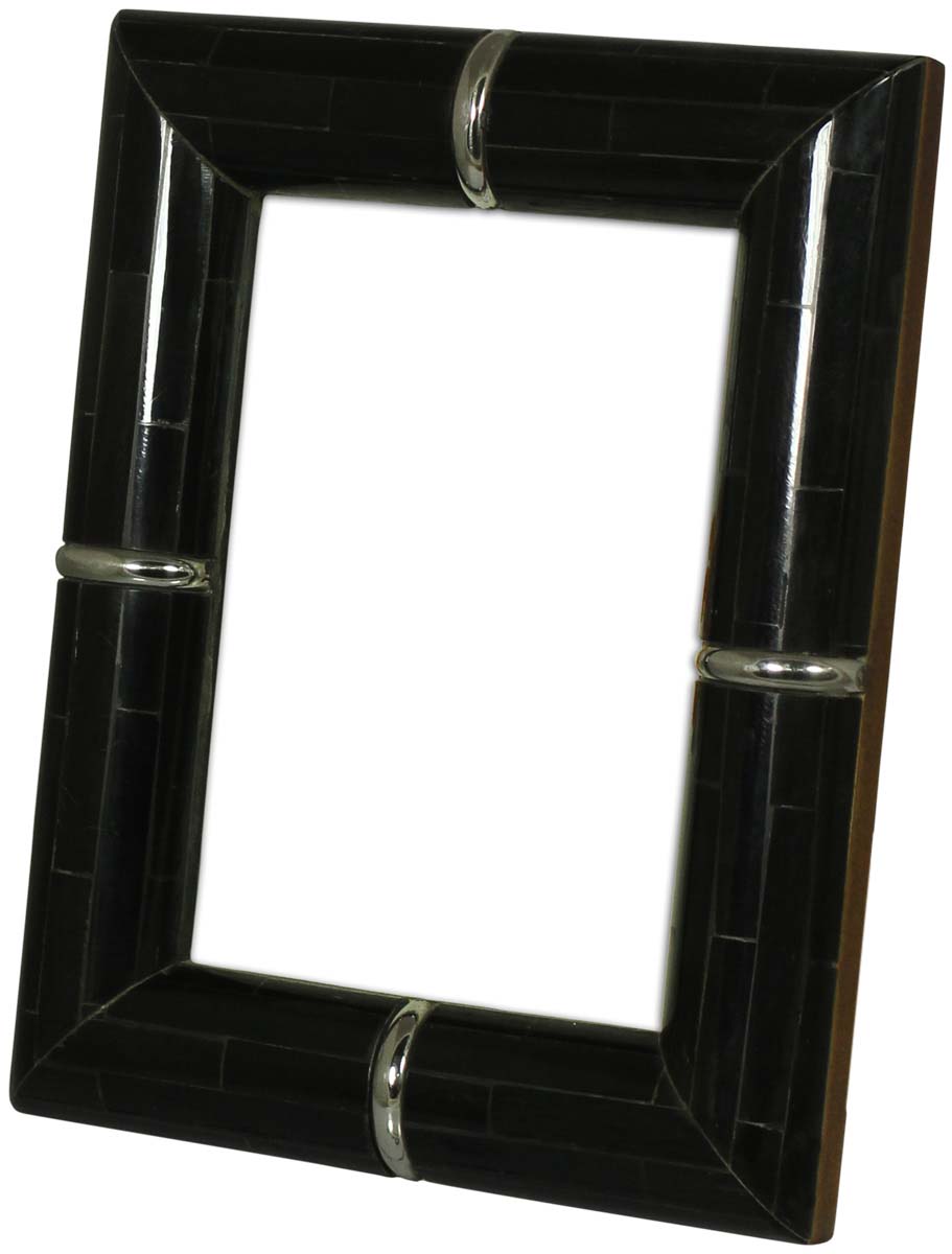 Bulk Source 5x7” Handmade Black Photo/Picture Frame - Bone & MDF - Wholesale Home Decor Accessories & Gift Ideas