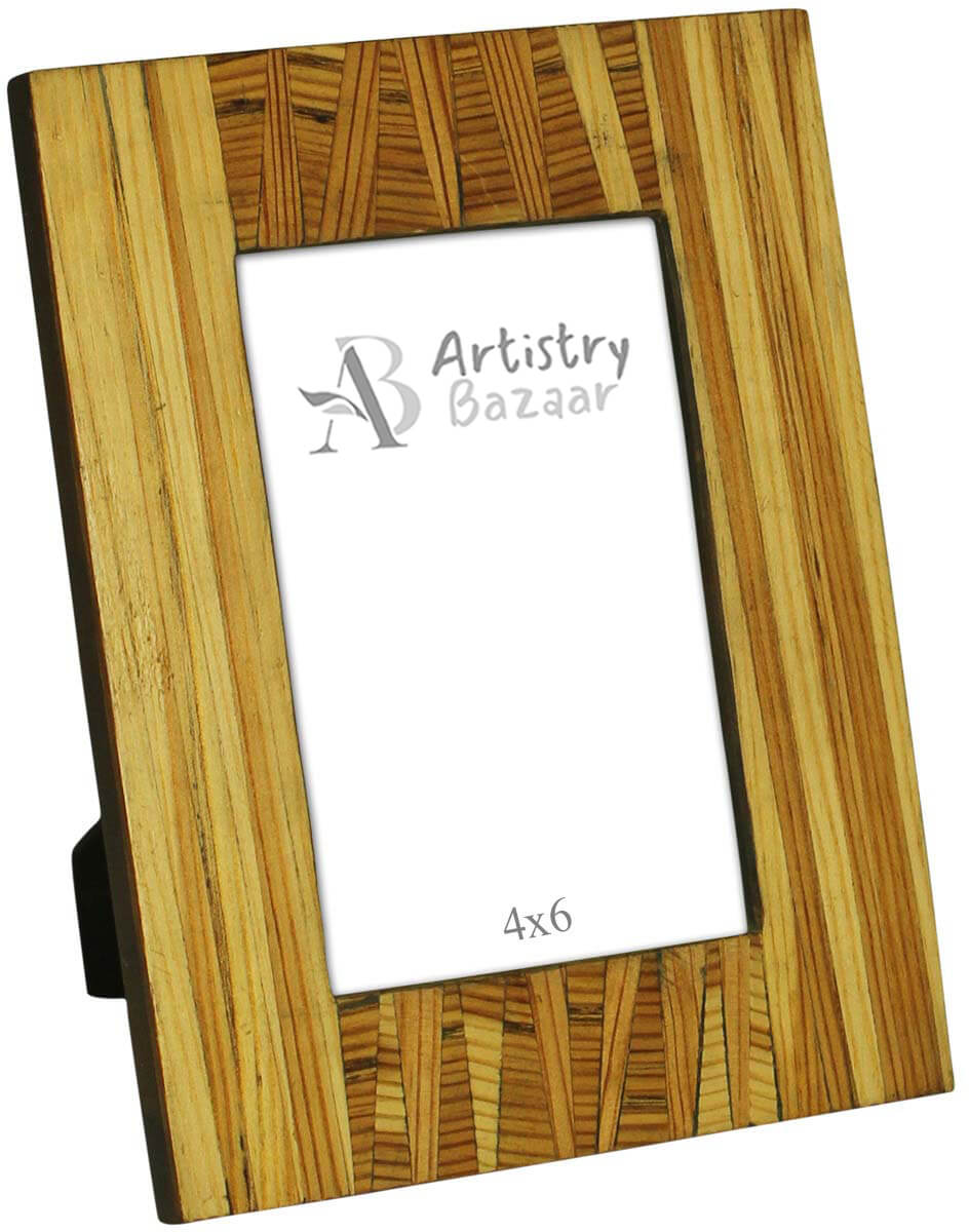 Wholesale Rectangular Brown 4x6 Photo/Picture Frame in MDF & MDF - Table-Top Accessories - Home Decor Picture Frame from India