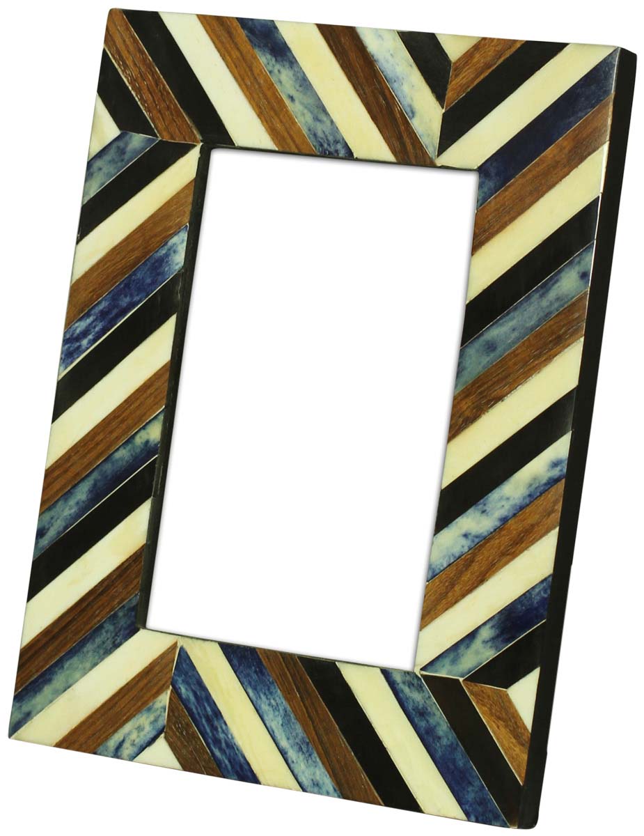 Bulk Buy 4x6 Inches Picture Frame in Multicolored Diagonal Stripe Pattern - Wholesale Handmade Photo Frame in MDF - Home Decor Picture Frames from India