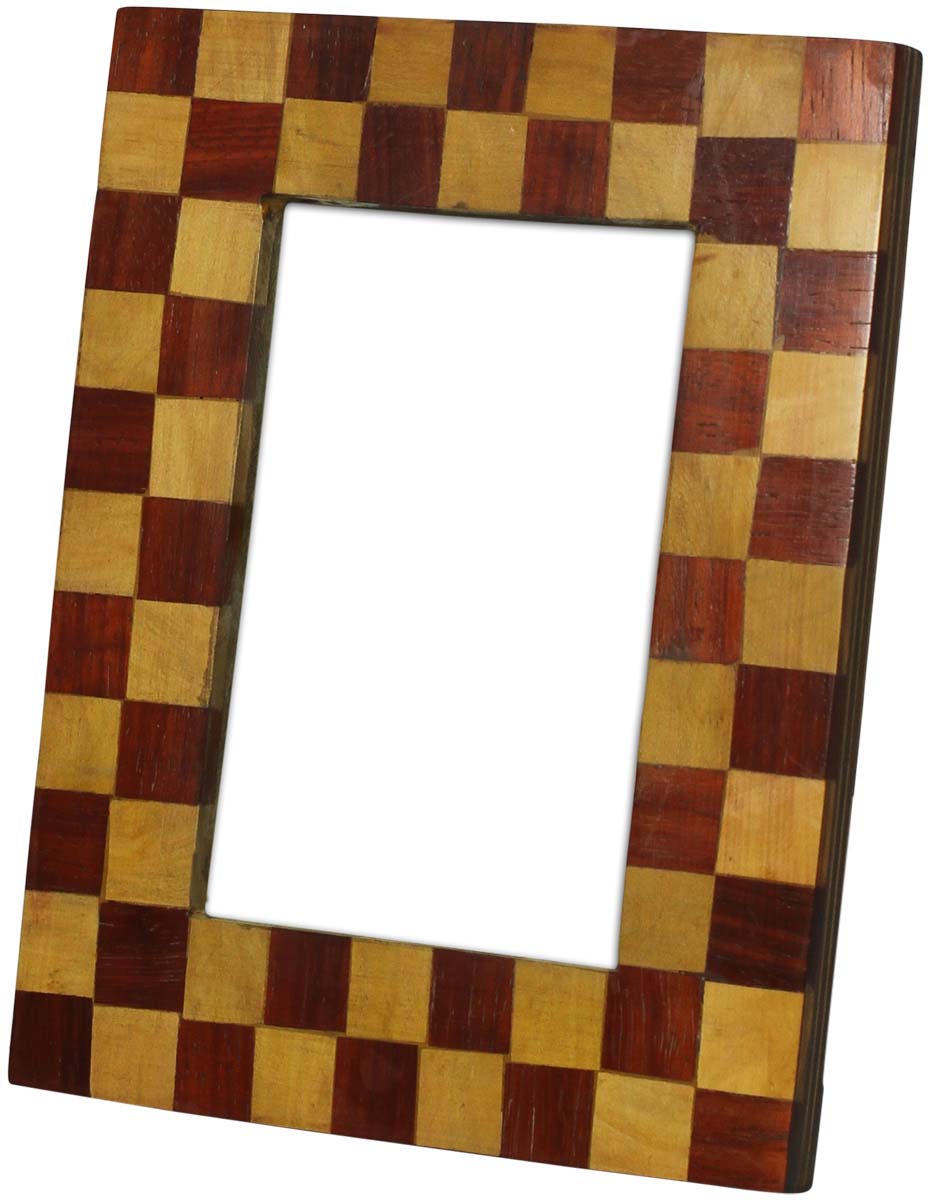 Bulk Buy 4x6 Inches MDF Picture Frame in Light & Dark Brown Check Pattern - Wholesale Handmade Photo Frame in MDF & MDF - Home Decor Picture Frames from India