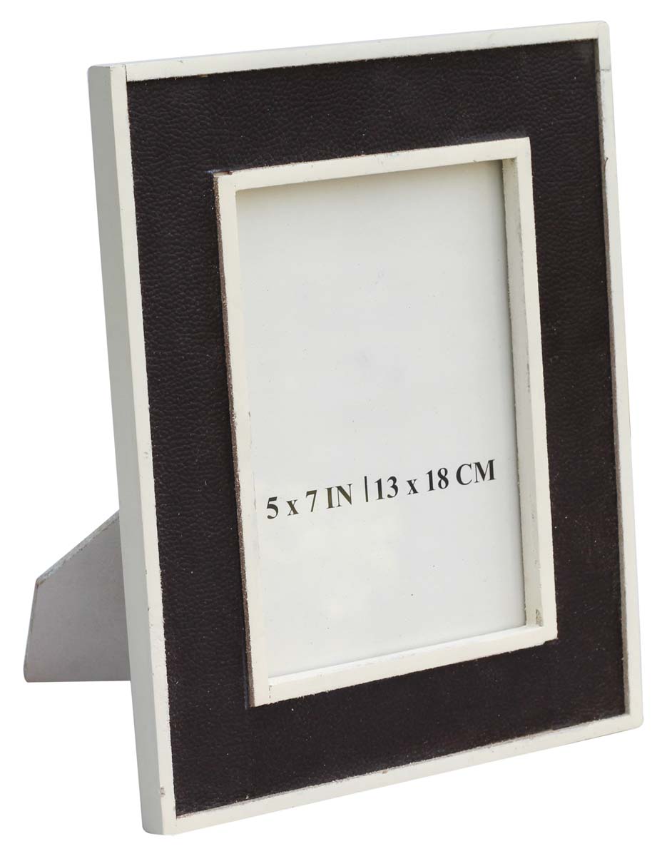 Wholesale 4x6 Inches Handmade Picture Frame - Bone & MDF Photo Frame - White & Orange - Geometric Herringbone Pattern - Buy Bulk Home Decor Accessories & Gift Ideas