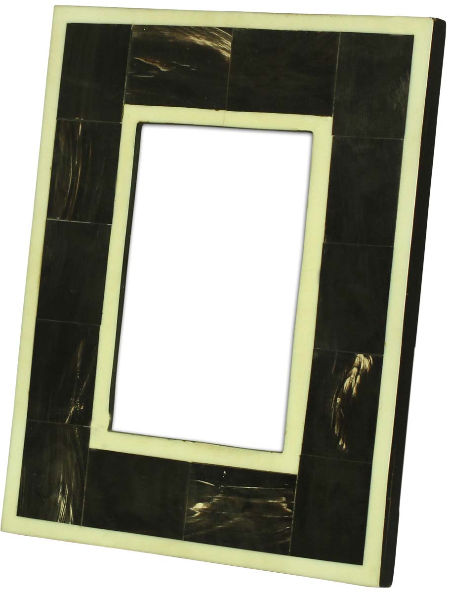 Wholesale 4 x 6” Handmade Black & White Picture Frame In Bulk - Bone & MDF - Wholesale Home Decor Accessories & Gift Ideas