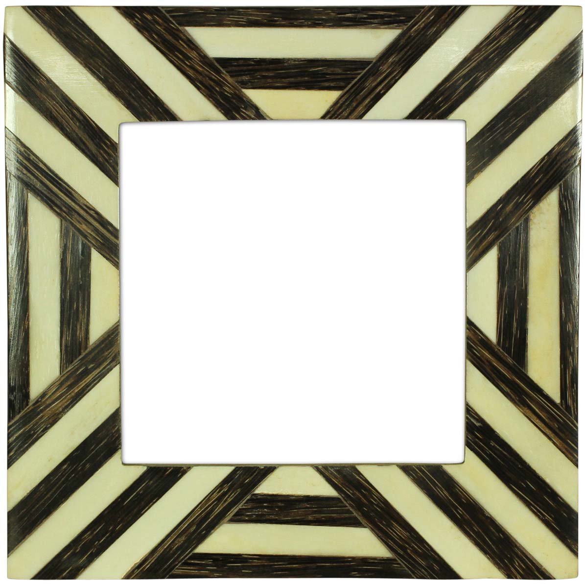 Bulk Buy Black & White 5x5 Inches Picture Frame - Wholesale Handmade Photo Frame in MDF & Bone - Home Decor Picture Frames from India