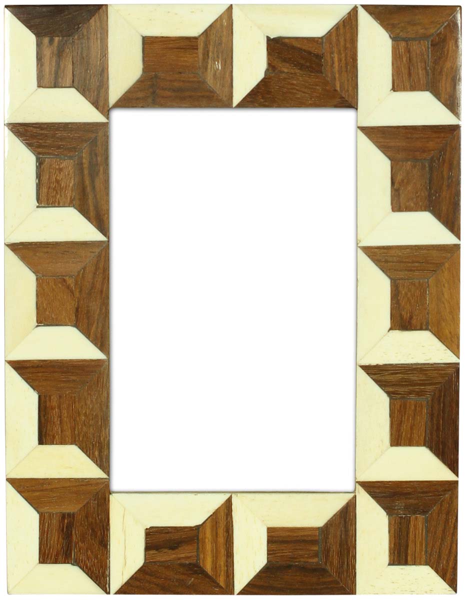 Bulk Buy 4x6 Inches Picture Frame in & Off-White - Wholesale Handmade Photo Frame in MDF, MDF & Bone - Home Decor Picture Frames from India
