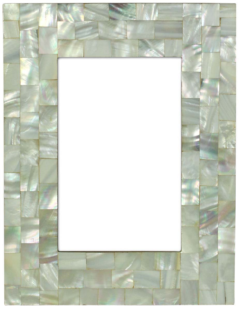 Wholesale Rectangular 4x6 Photo/Picture Frame in MDF & Mother of Pearl - Bulk Buy Silver Color Photo Frame - Home Decor Picture Frame from India