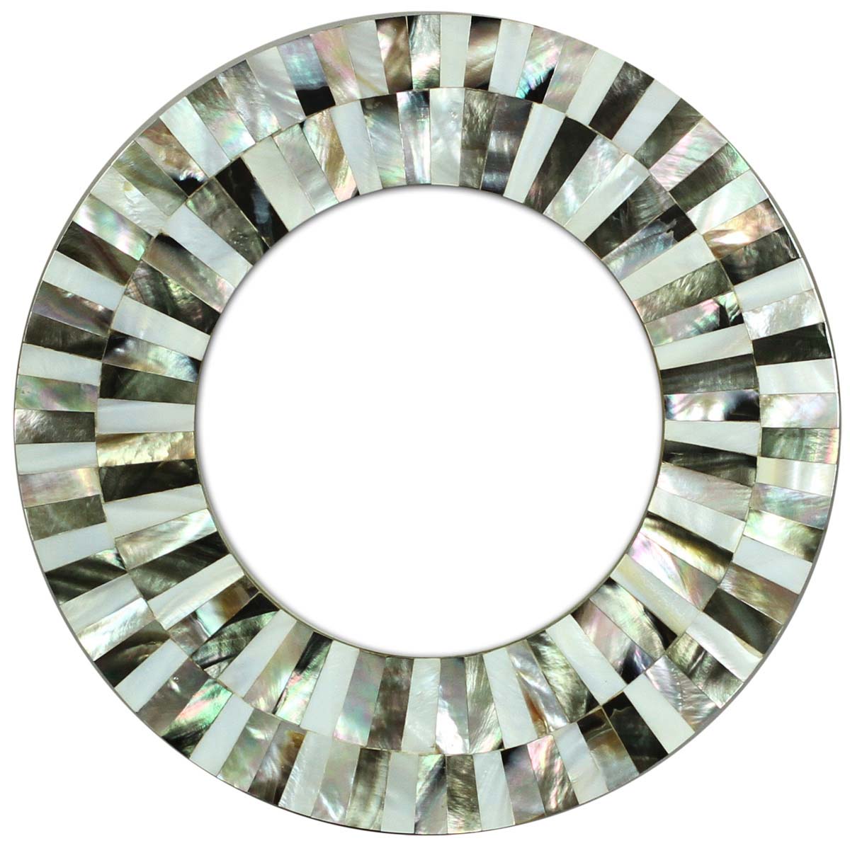 Buy 5x5 Inches Round Picture Frame in Bulk - Wholesale Handmade Photo Frame in Shades of White & Silver - MDF & Mother of Pearl - Home & Office Decor Picture Frames from India