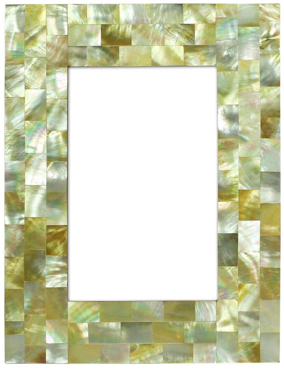 Bulk Buy Golden Color 4x6 Photo/Picture Frame in MDF & Mother of Pearl - Wholesale Handmade Rectangular Photo Frame - Home Decor Picture Frame from India