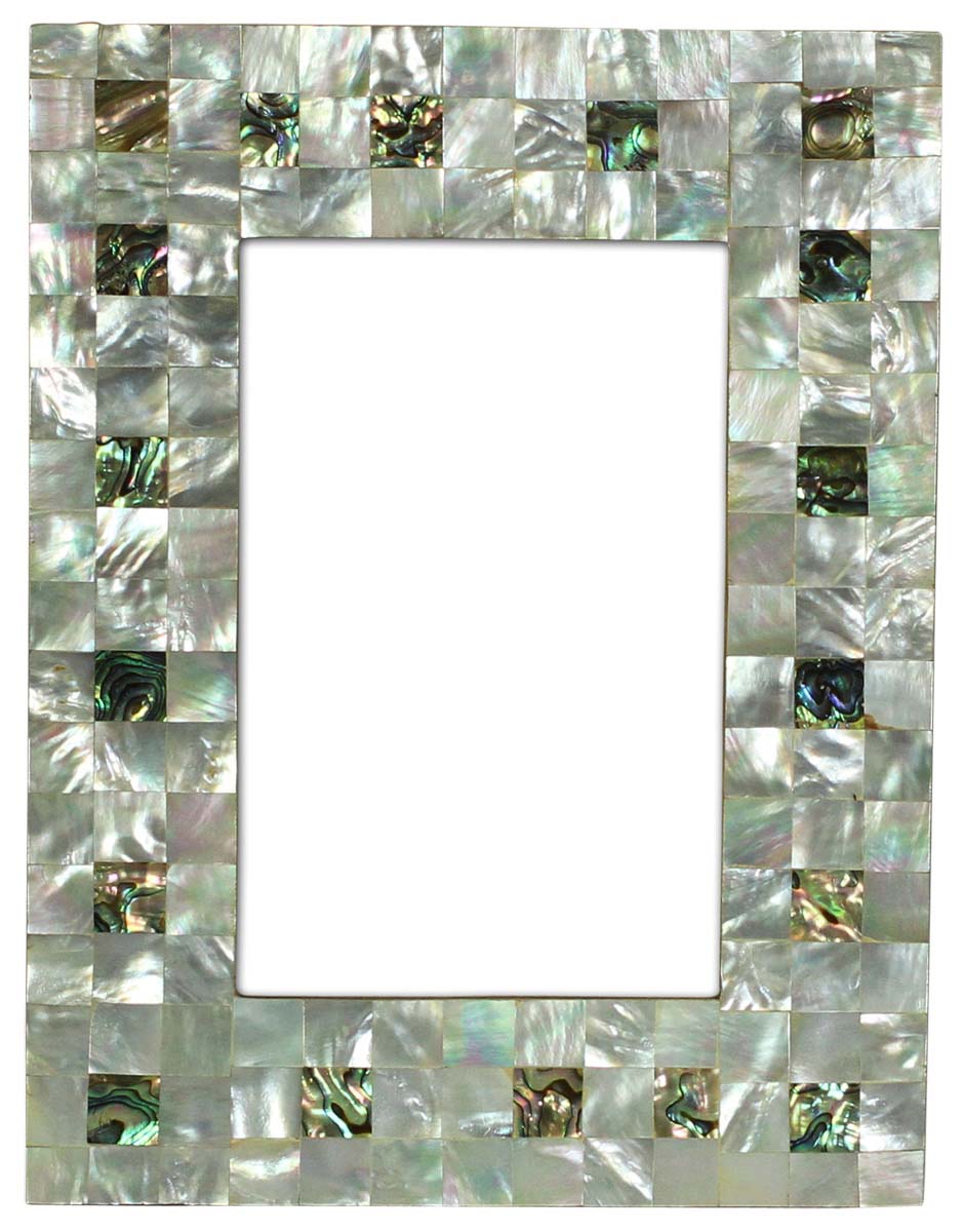 Wholesale Check Pattern 4x6 Silver Color Photo/Picture Frame in MDF & Mother of Pearl - Bulk Buy Photo Frame - Home Decor Picture Frame from India