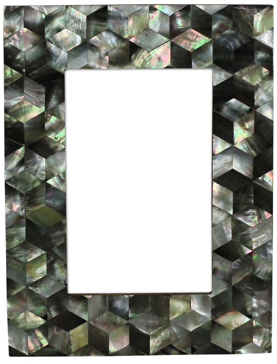 Wholesale Rectangular 4x6 Photo/Picture Frame in MDF & Mother of Pearl - Bulk Buy Cuboid Pattern Photo Frame - Home Decor Picture Frame from India