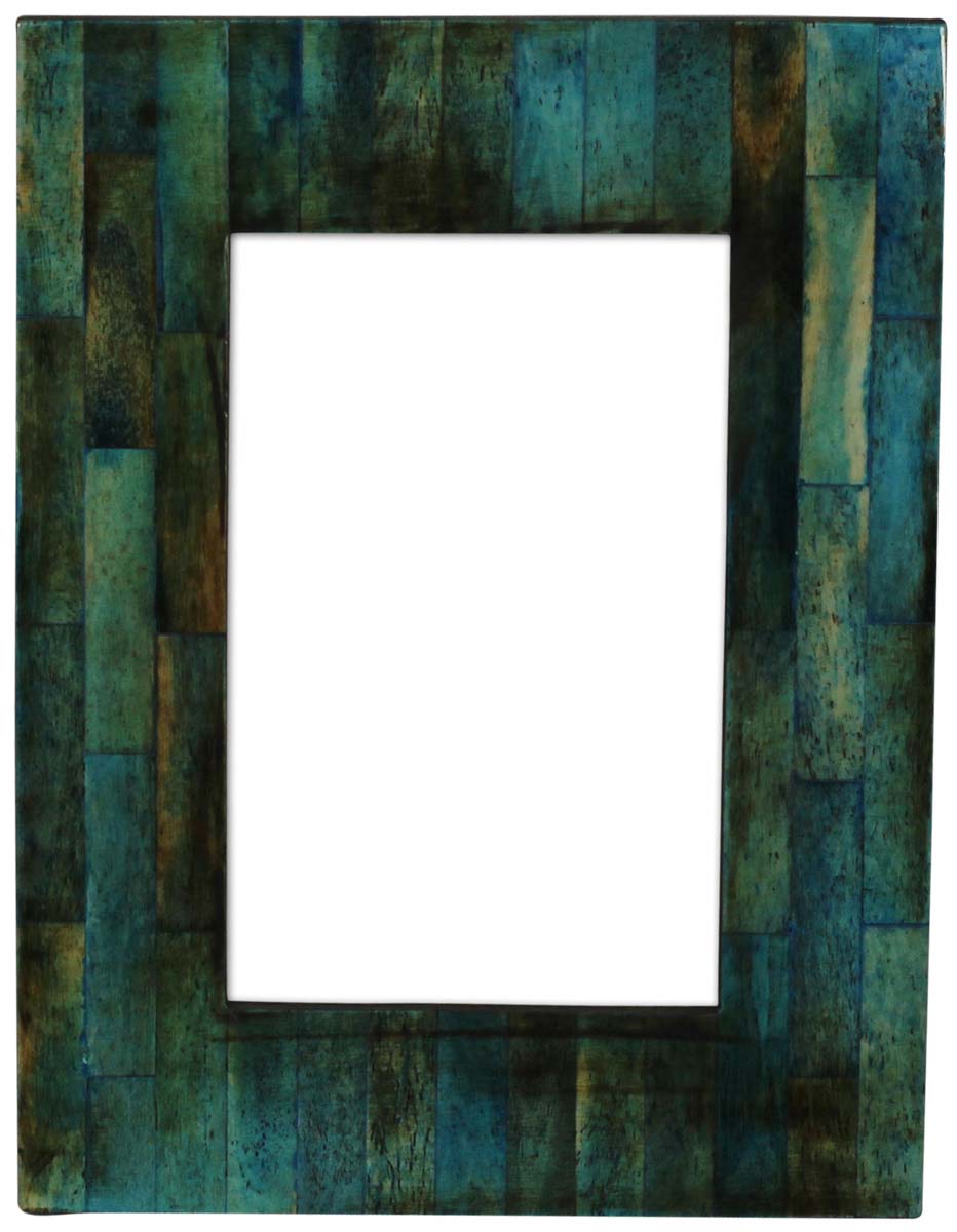 Bulk Buy 4x6 Inches Picture Frame in Shades of Green - Wholesale Handmade Brick Pattern Photo Frame in MDF (Compressed-Wood) & Bone Inlay - Home Decor Creative Picture Holders/Photo Frames from India