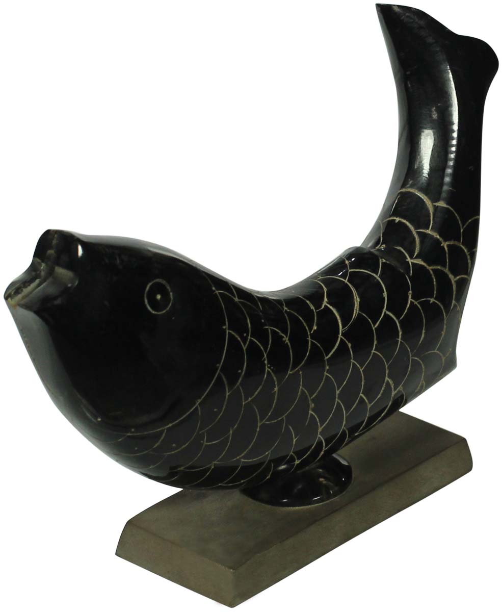 Fish Figurine Display Piece in Animal Horn - Interior Decorating Items - Home Decor - Buy in Bulk Wholesale