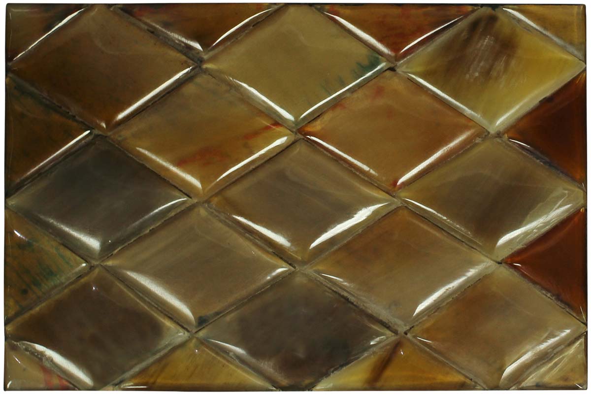 Rectangular Jewelry Box in MDF & Horn - Diamond Grid Pattern - Genuine Animal Horn Products - Buy in Bulk Wholesale