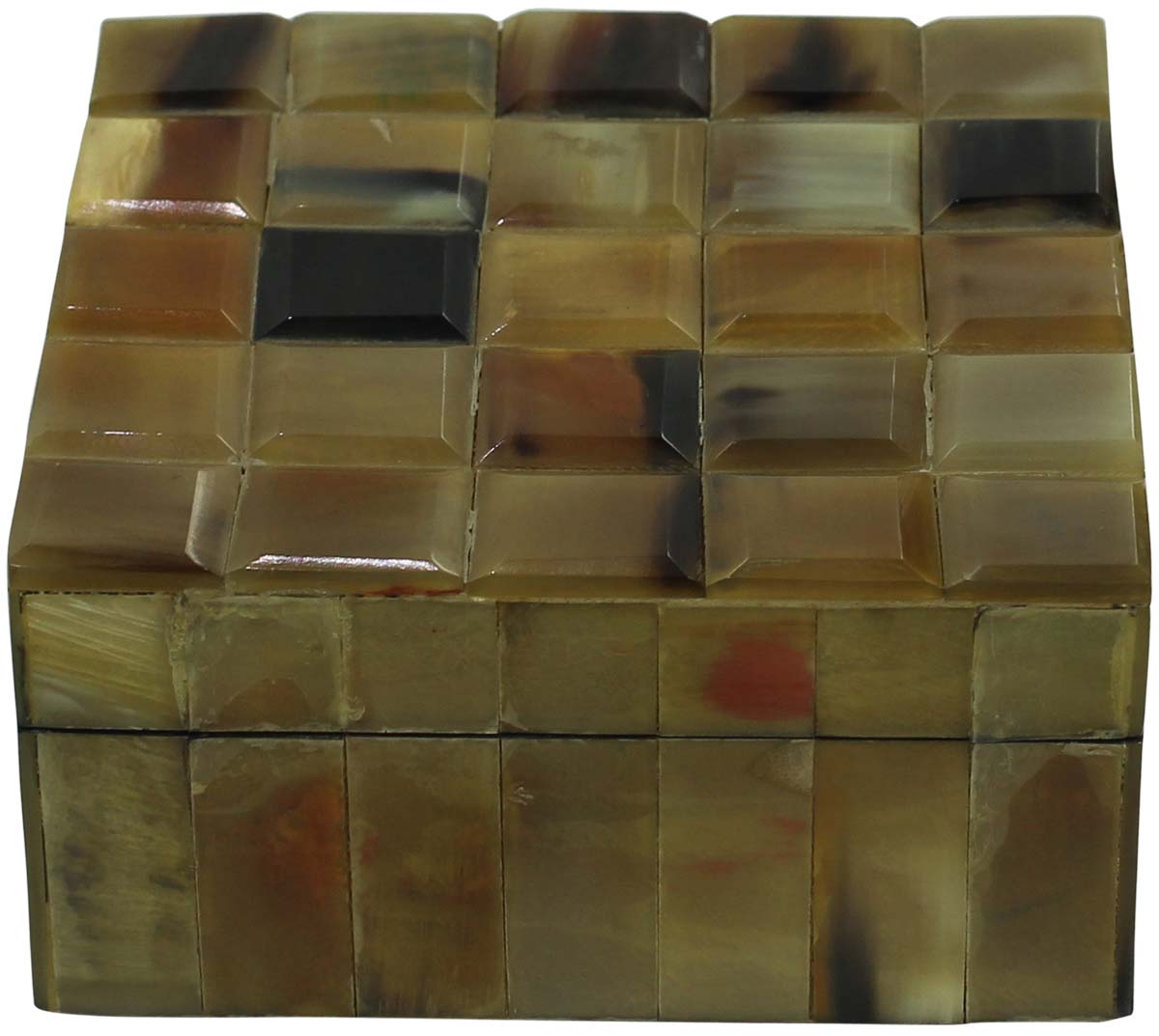 Bulk Buy Square Shaped5.2” MDF Jewelry Box - Wholesale Jewelry Box/Trinket Box in MDF &Horn from India